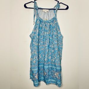 Suzanne Betro Blue Floral Tank Top